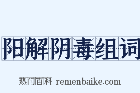 阳解阴毒组词是什么意思的图片